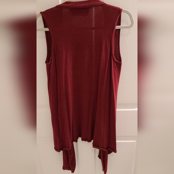 Maroon Open Front Cardigan Size Small brand Twelve by Twelve - Picture 3 of 3
